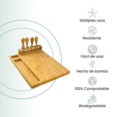 Fair Juego de Tablas y Cuchillos de Bambú Ecochef