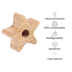 Fair Portacepillo de Bambú con Forma de Estrella