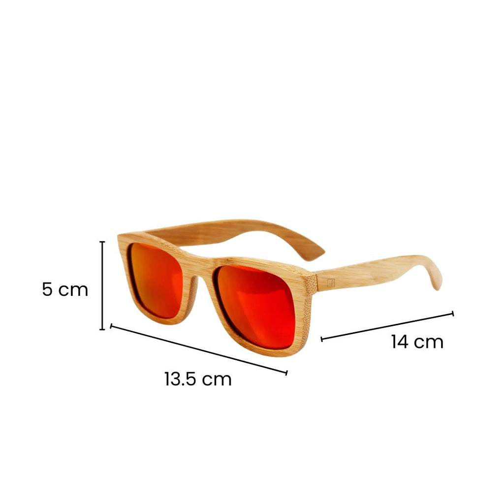 Fair Gafas De Bambú Original Protección UV 400 Rojo