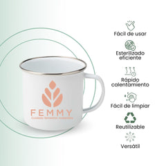 Femmy Taza Esmaltada Esterilizar La Copa o Infusiones