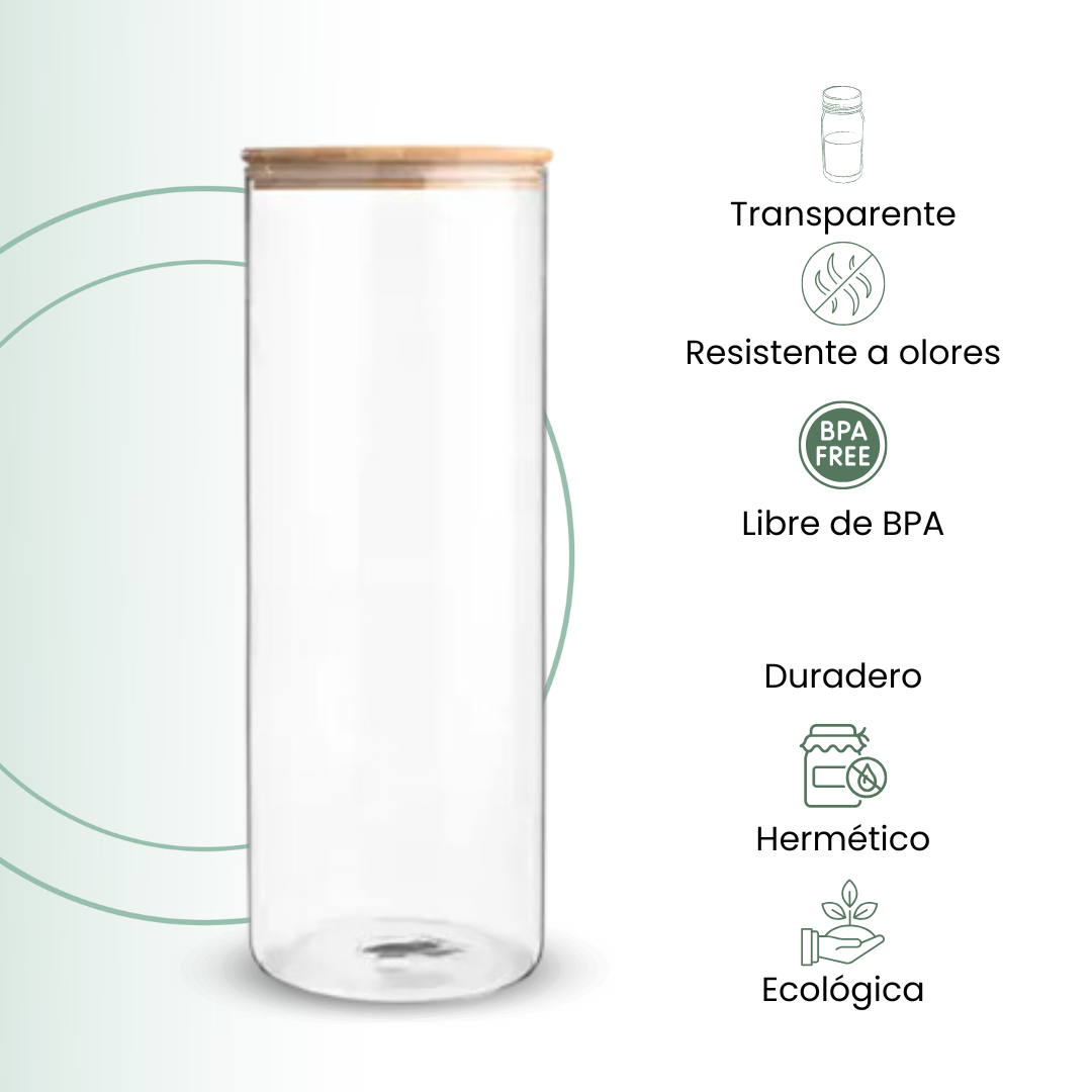 Fair Envases de Vidrio Tapa Bambú 1000ml