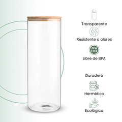 Fair Envases de Vidrio Tapa Bambú 1000ml