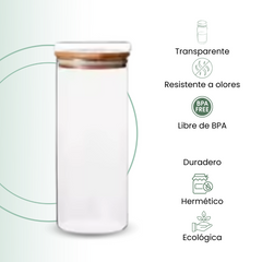 Fair Envases de Vidrio Tapa Bambú 1800ml