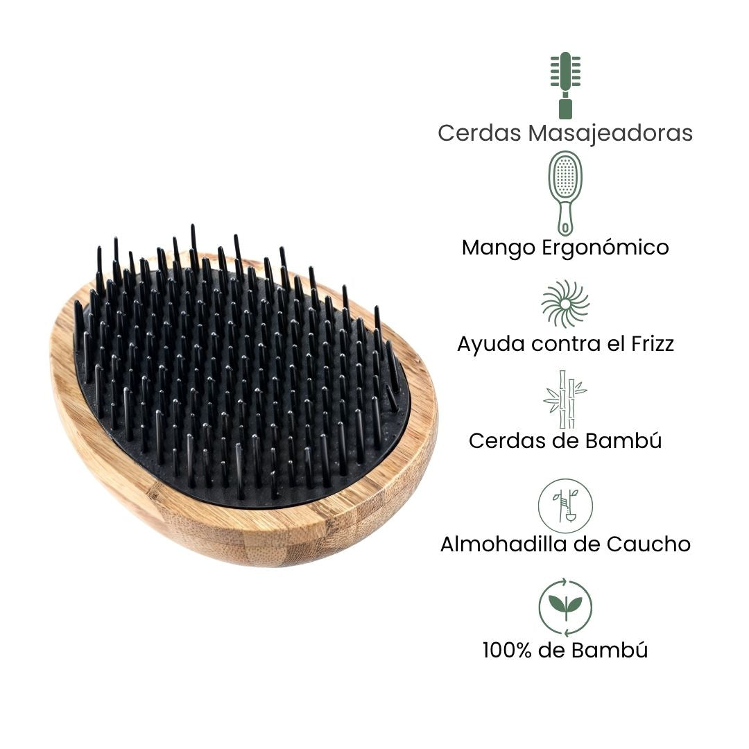 Fair Cepillo Desenredante de Bambú sin Mango Ovali