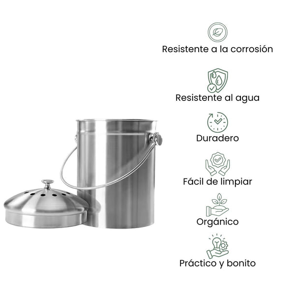 Fair Tacho de Compostaje Metálico 1,3 Galones