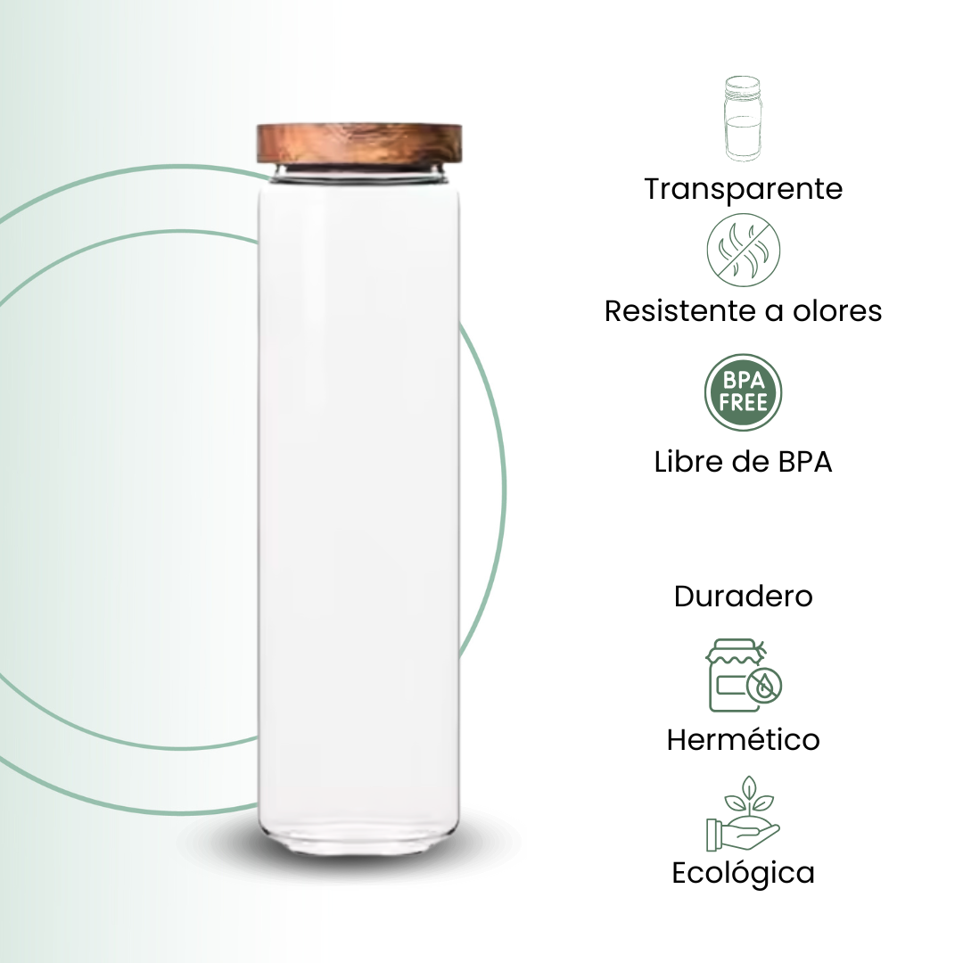Fair Envases de Vidrio Tapa Bambú 2400ml