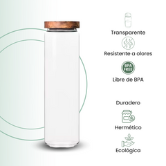 Fair Envases de Vidrio Tapa Bambú 2400ml