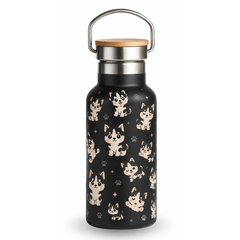 Fair Botella Térmica Camping de Acero Inoxidable con Tapa de Bambú 350ML Diseños