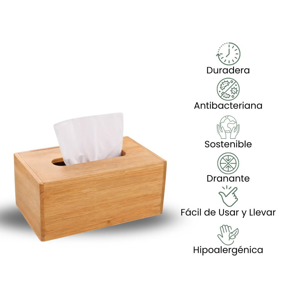 Fair Caja para Pañuelos de Bambú