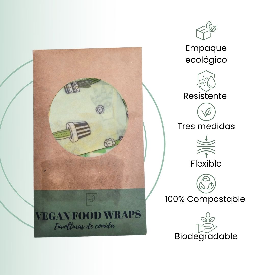 Fair Envolturas de Comida de Cera Vegana Verde Unidad