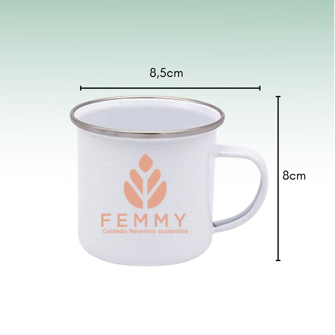 Femmy Taza Esmaltada Esterilizar La Copa o Infusiones