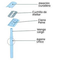 Fair Rasuradora PREMIUN de Acero Inoxidable Reutilizable Celeste