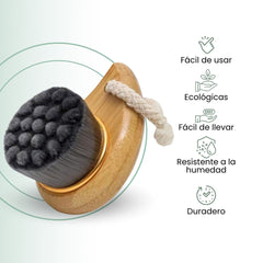 Fair Cepillo Masajeador y Limpiador Nano Pequeño Facial con Mango de Bambú