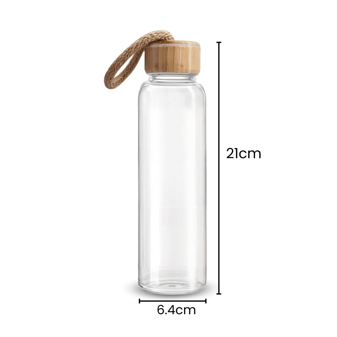 Fair Botella de Vidrio Tapa Bambú Econosip  500ml