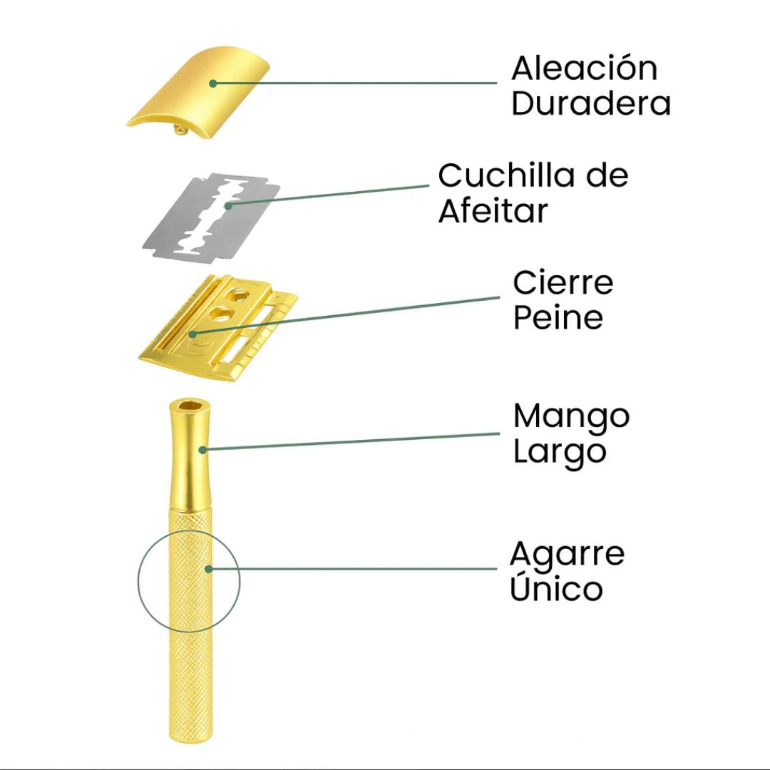 Fair Rasuradora PREMIUN de Acero Inoxidable Reutilizable Dorado