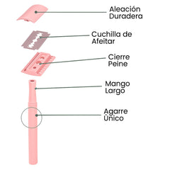 Fair Rasuradora PREMIUN de Acero Inoxidable Reutilizable Rosado