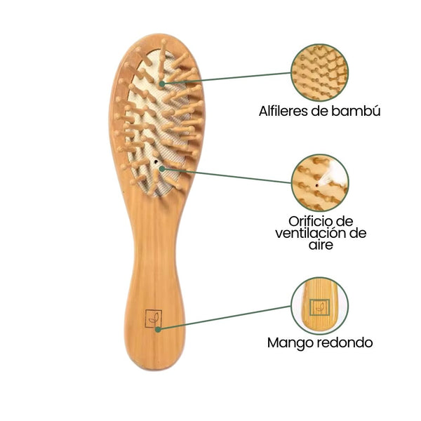 Fair Cepillo de Cabello de Bambú para Cartera