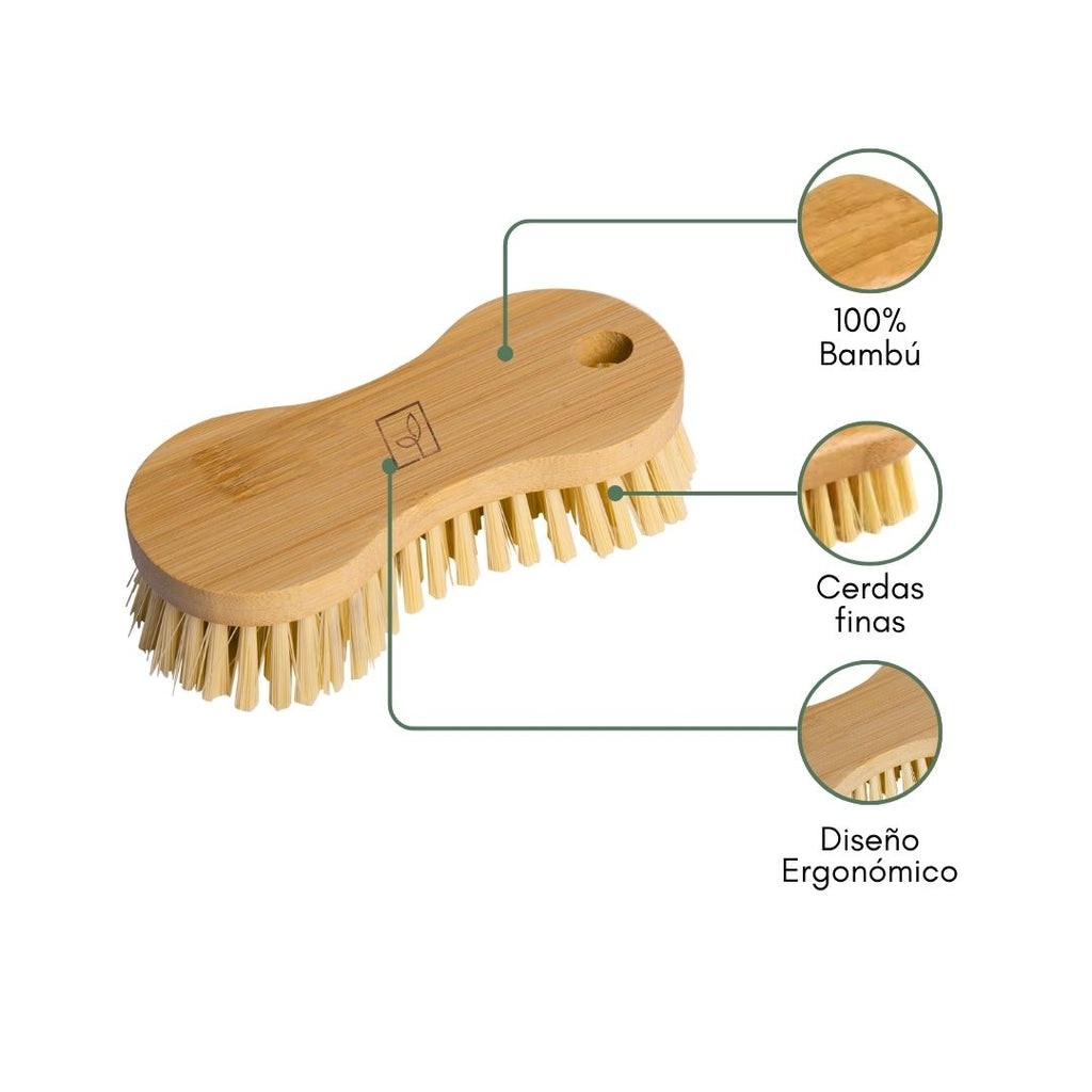 Fair Cepillo para Lavar Ropa de Bambú y Cerdas de Sisal