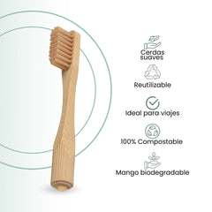 Fair Cepillo Dental de Bambú Cabeza Cambiable Repuesto