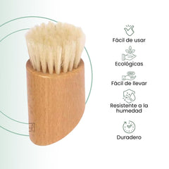 Fair Brocha de Limpieza Rasuradora con Mango de Bambú y Cerdas de Sisal