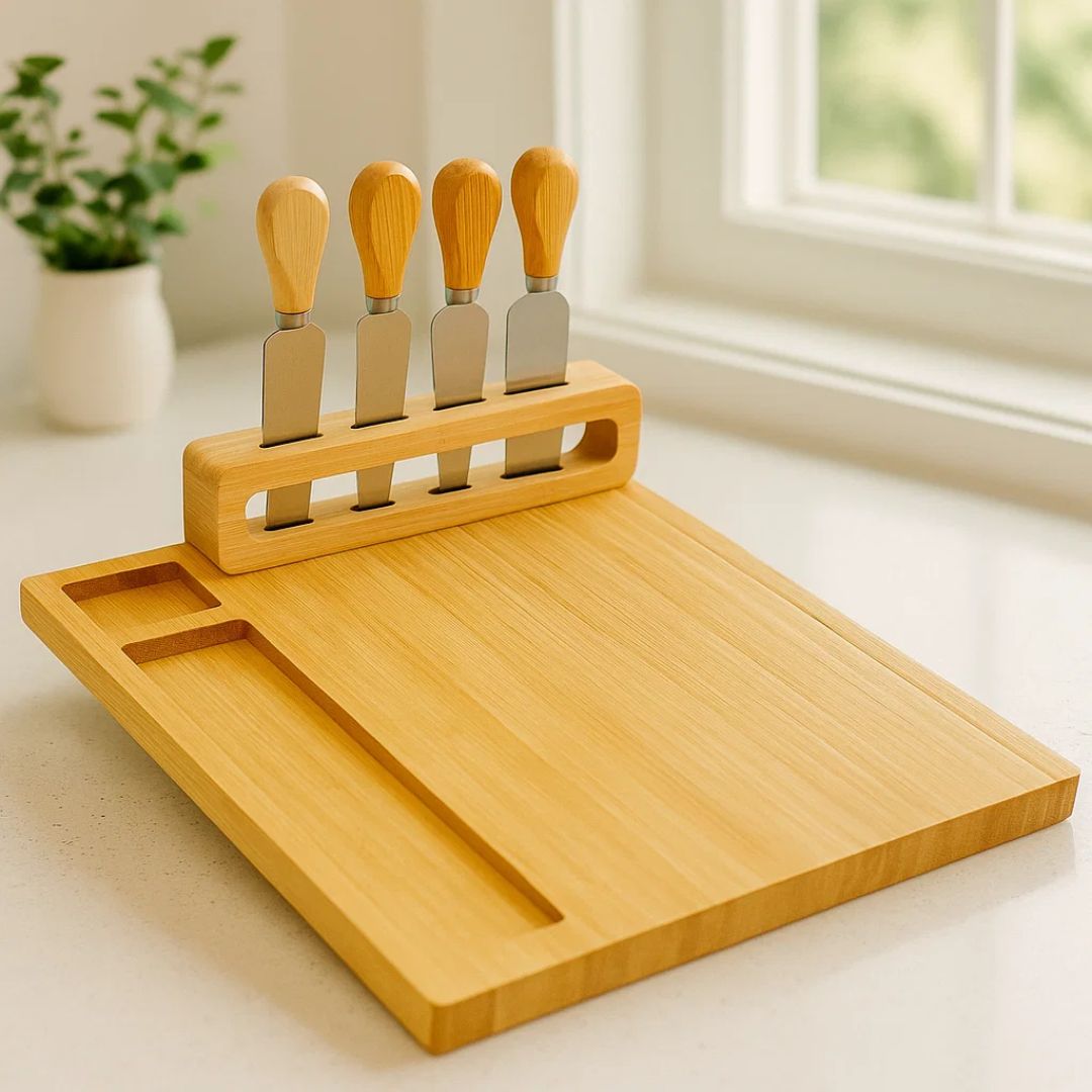 Fair Juego de Tablas y Cuchillos de Bambú Ecochef