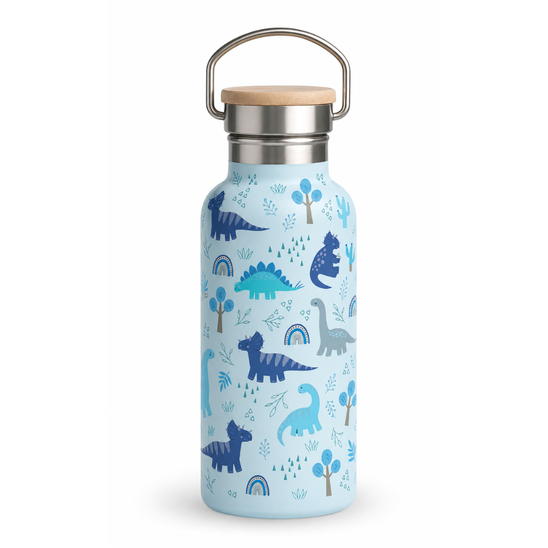 Fair Botella Térmica Camping de Acero Inoxidable con Tapa de Bambú 350ML Diseños
