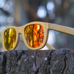 Fair Gafas De Bambú Original Protección UV 400 Naranja