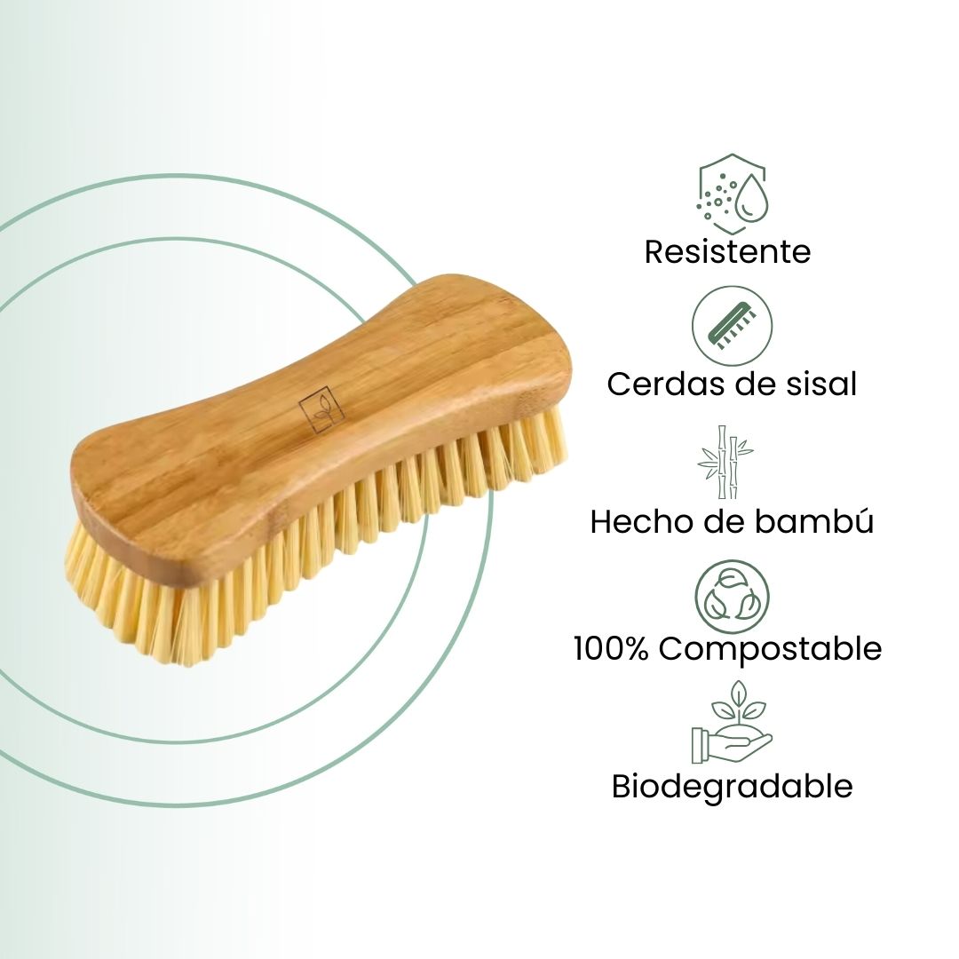 Fair Cepillo para Lavar Ropa de Bambú y Cerdas de Sisal
