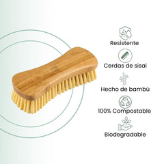 Fair Cepillo para Lavar Ropa de Bambú y Cerdas de Sisal