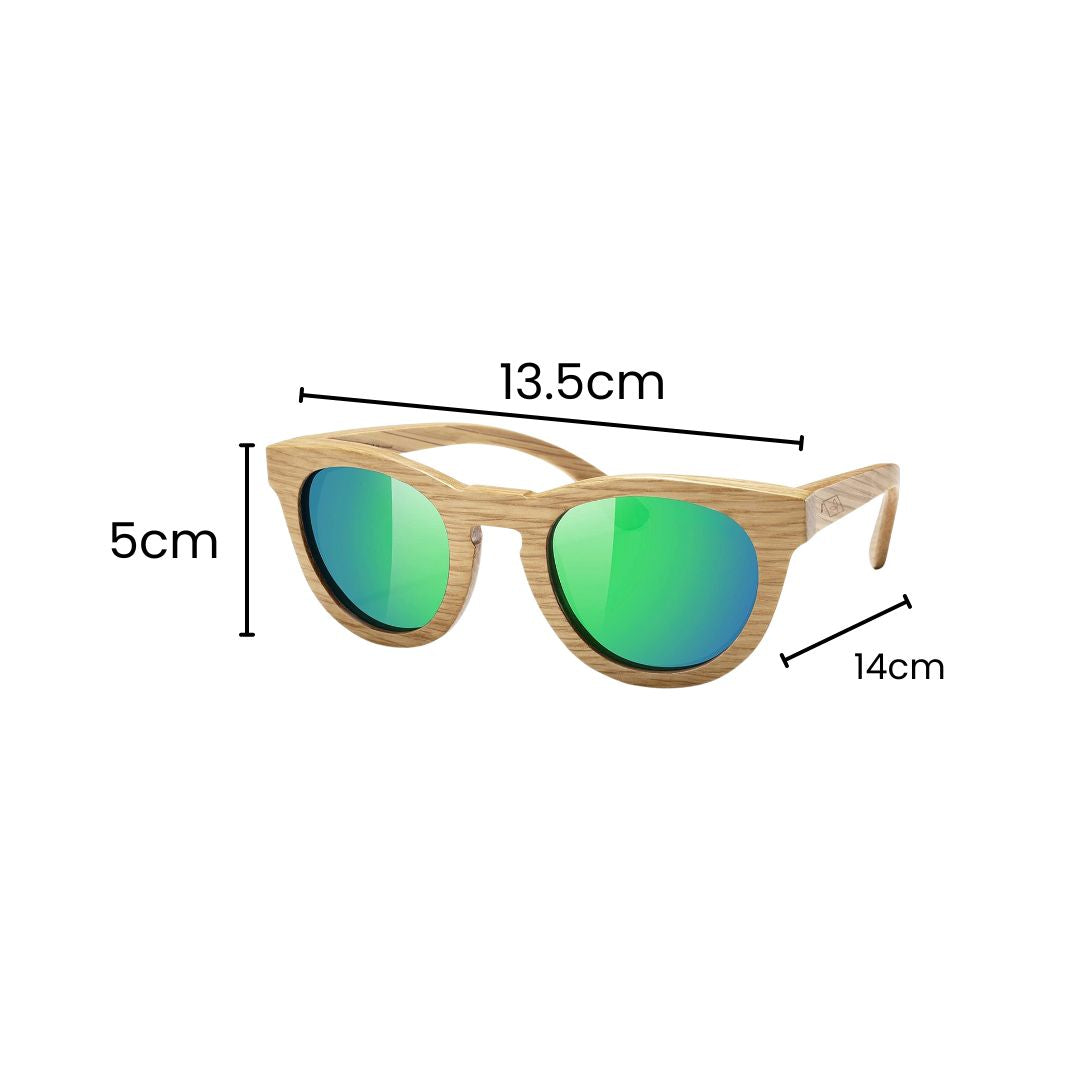 Fair Gafas De Bambú Aviador Protección UV 400 Verde