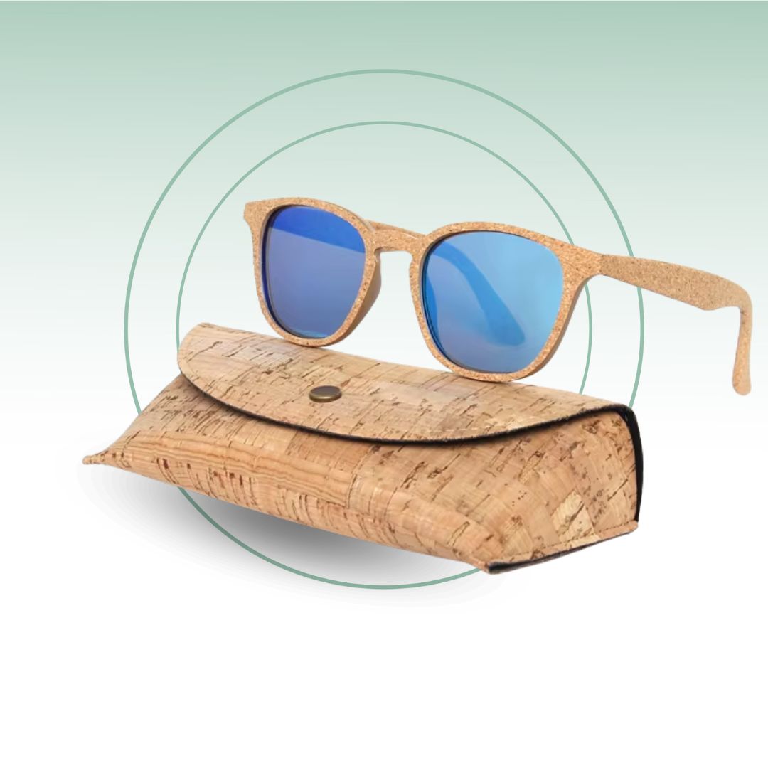 Fair Gafas De Bambú Aviador Protección UV 400 Azul