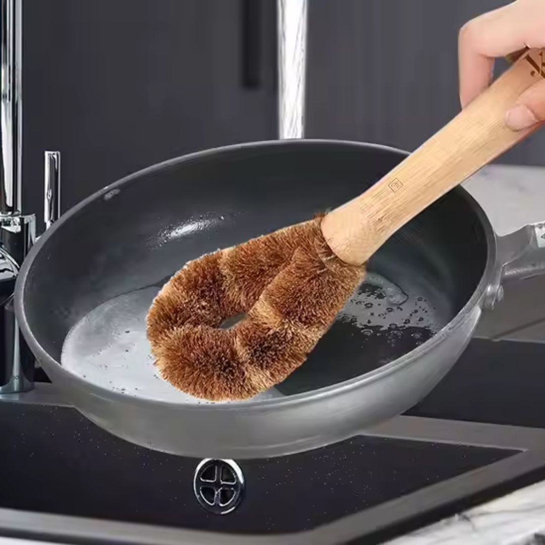 Fair Cepillo Lavaplatos Cerdas de Coco con Mango de Bambú