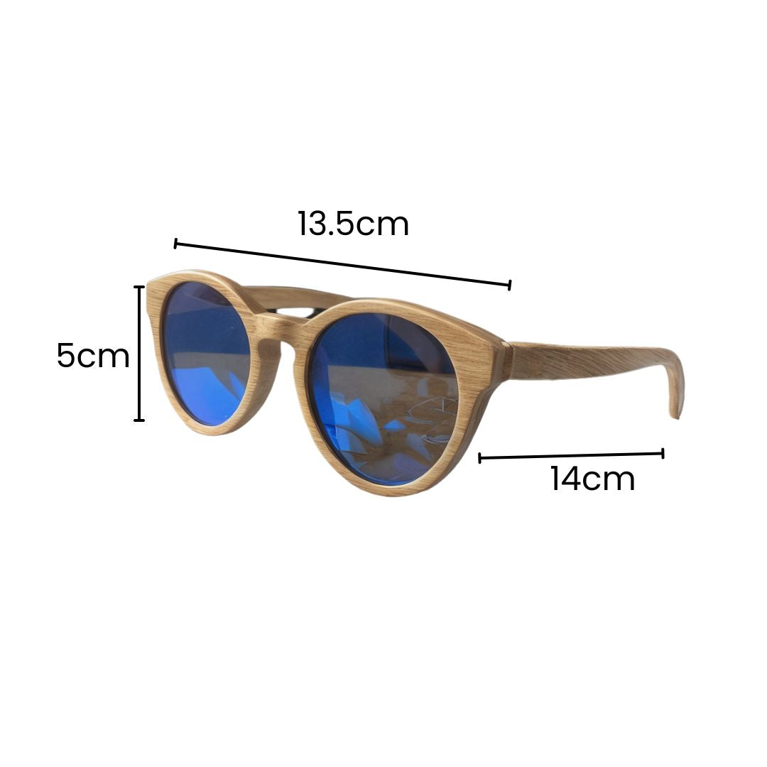 Fair Gafas De Bambú Aviador Protección UV 400 Azul
