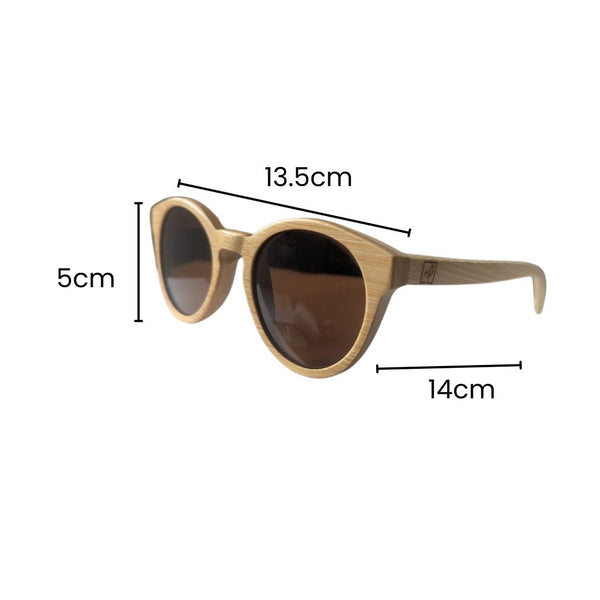 Fair Gafas De Bambú Aviador Protección UV 400 Café