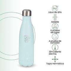 Fair Botella Cola Térmica de Acero Inoxidable 500ML (Medio litro) PERSONALIZABLE SIN LOGO FAIR