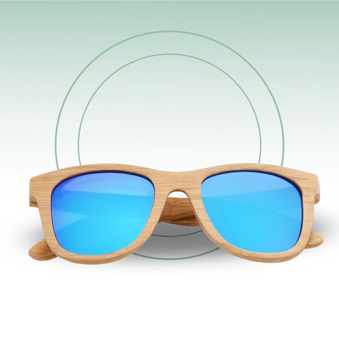 Fair Gafas De Bambú Original Protección UV 400 Celeste