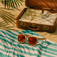 Fair Gafas De Bambú Original Protección UV 400 Rojo