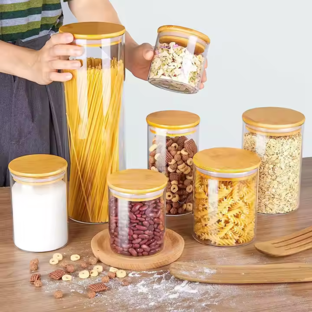 Fair Envases de Vidrio Tapa Bambú 1000ml