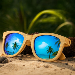 Fair Gafas De Bambú Original Protección UV 400 Celeste
