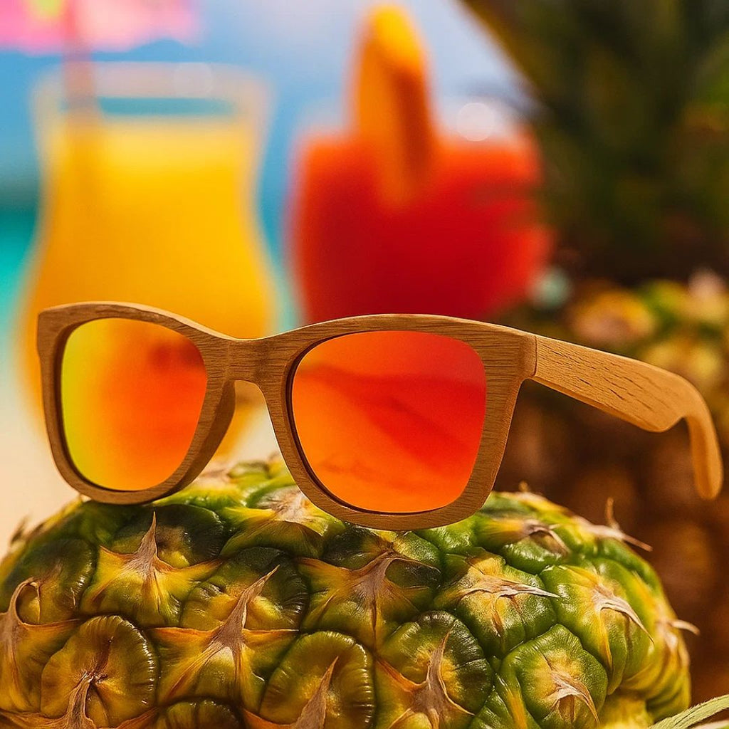 Fair Gafas De Bambú Original Protección UV 400 Naranja