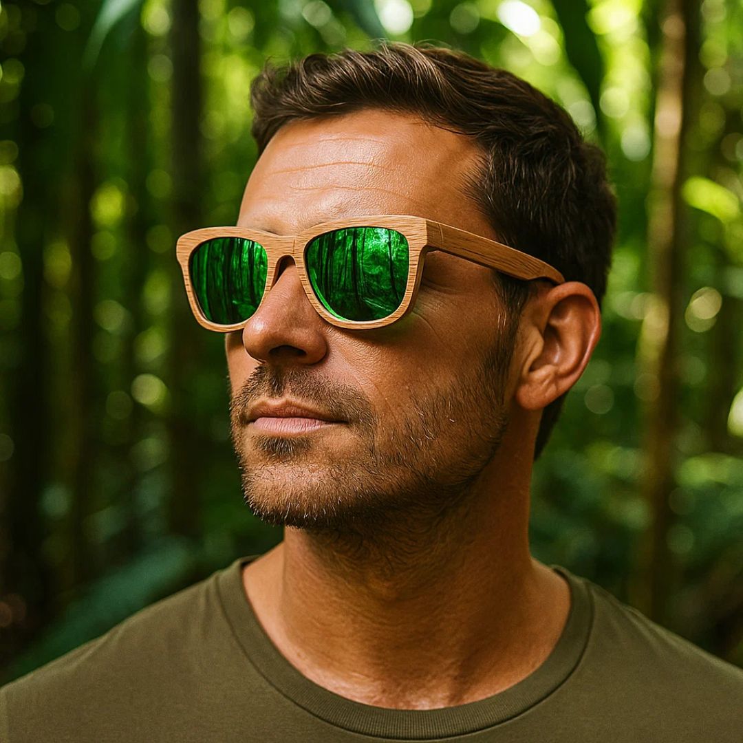Fair Gafas De Bambú Original Protección UV 400 Verde