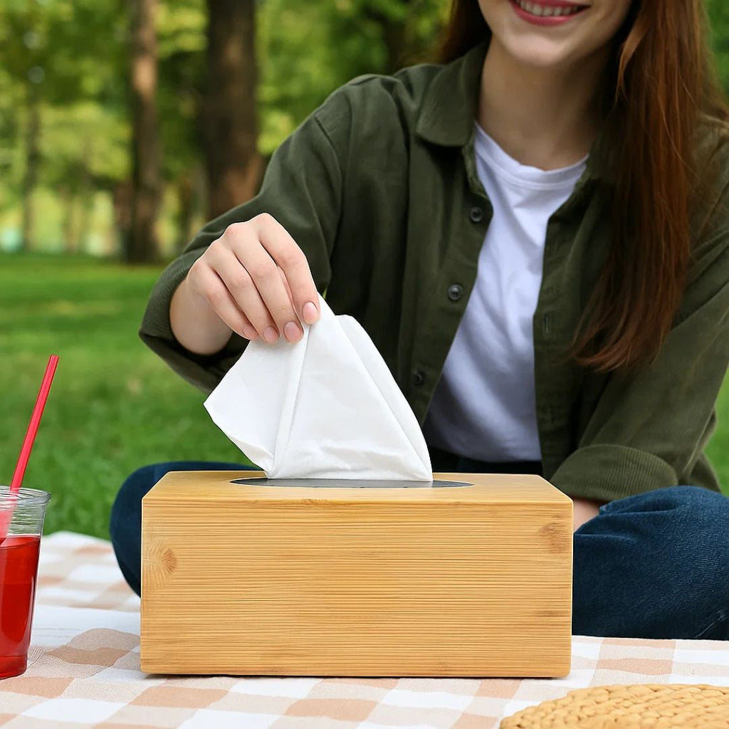 Fair Caja para Pañuelos de Bambú