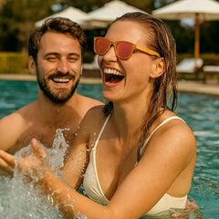 Fair Gafas De Bambú Original Protección UV 400 Rosado