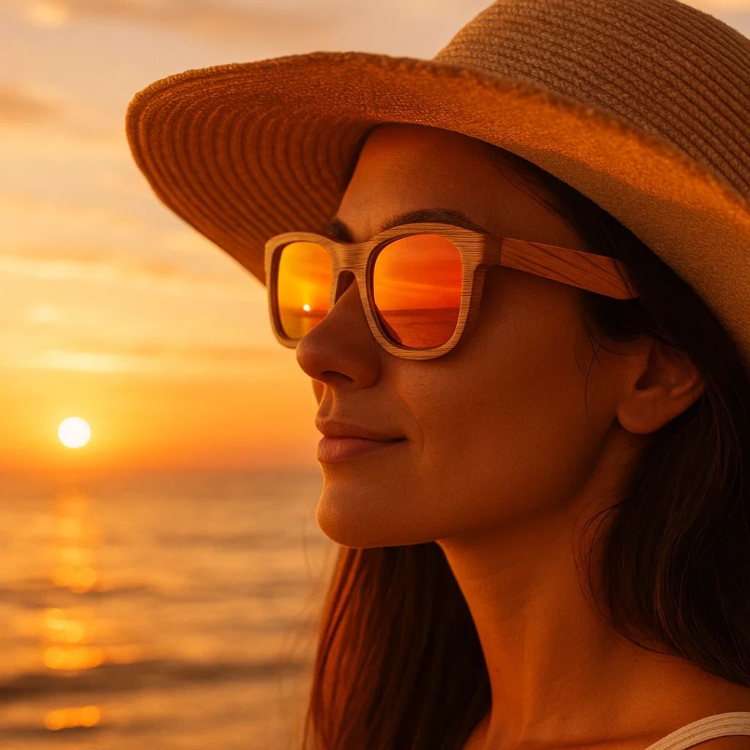 Fair Gafas De Bambú Original Protección UV 400 Naranja