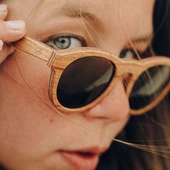 Fair Gafas De Bambú Aviador Protección UV 400 Café