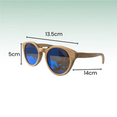 Fair Gafas De Bambú Aviador Protección UV 400 Azul