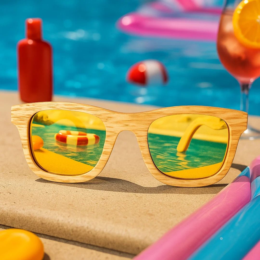 Fair Gafas De Bambú Original Protección UV 400 Amarillo