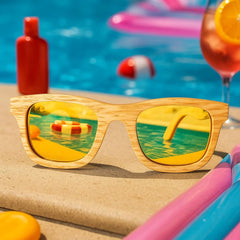 Fair Gafas De Bambú Original Protección UV 400 Amarillo