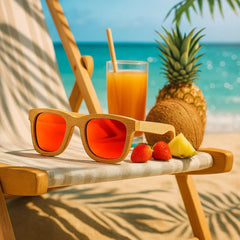 Fair Gafas De Bambú Original Protección UV 400 Rojo