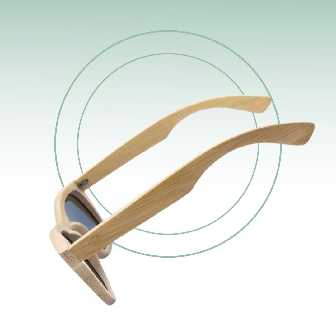 Fair Gafas De Bambú Aviador Protección UV 400 Azul